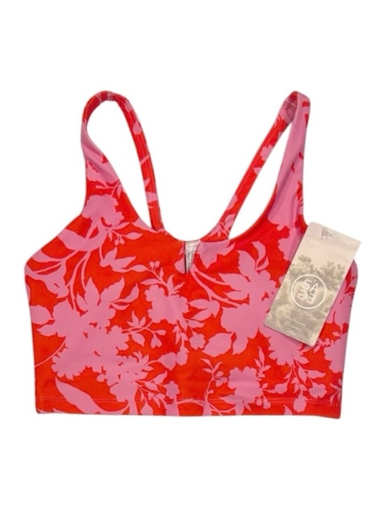 Sage Collective Other - SAGE COLLECTIVE Vibrant Hothouse Floral Lava Red Pink Sports Bra Crop NWT XS